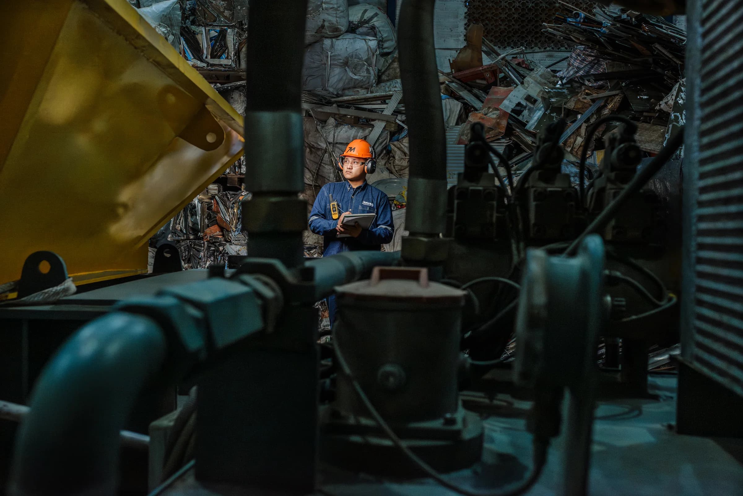 Proceso productivo de clasificación de metal en la planta MIREC